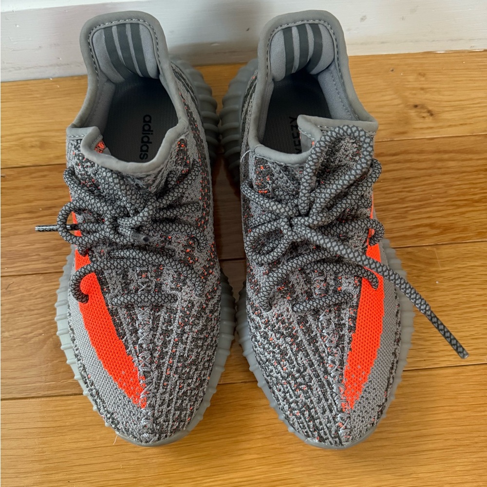 Adidas Kids Gray and Orange Sneakers